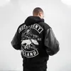 Мужские куртки Смерть толстовка пилотная куртка собака собака Harajuku Hoodie Punk Coats Sudadera Streewear Fleeme Fleece Повседневная верхняя одежда хэви -метал Chaquetas 230729