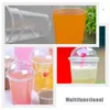Gobelets jetables Pailles Smoothie Cup Jus Transparent Desserts Gobelets en plastique Accessoire d'approvisionnement multifonction
