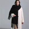 Scarves Oversized Long Scarf For Women Men Winter Warm Cashmere Solid Color Neckerchief Blanket Fringe Pashmina Shalws Wraps