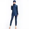 Burkini Con Hijab Costume Da Bagno Musulmano Islamico Maniche Lunghe Tinta Unita Abbigliamento Modesto Costumi Da Bagno Donna 2023 Costume Da Bagno Per