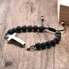 Strand Man Armband Kruis Urn Lava Armbanden As Kralen Armband. Crematie Memorial sieraden