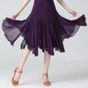 Stage Wear Mid-Long Latin Dance Skirt Women's Practice Style Comfory Soft Ballroom Waltz Dancewear Dress