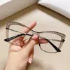 Sunglasses 53355 Cat Eye Anti Blue Light Optical Glasses Frames Women Crystal Cut TR90 Fashion Computer Eyeglasses