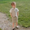 Custom Made Boy's Summer Formal Wear 2 Pieces Slim Fit Kids Banquet Suit Set Wedding Party Children Vest Short Pants