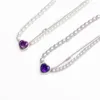 Pendant Necklaces Glass Pearl Choker Necklace Purple Heart For Women Vintage Jewelry