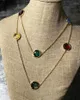 Hänghalsband högkvalitativa godisblandningsfärger färgglada kristall lång tröja kedja boho stil halsband för kvinnor (DJ1605)