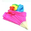 Stage Wear 1.8m Multicolor Hand Made Belly Dance Dancing Silk Bamboo Long Fans Veils