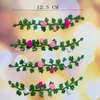 Tools Workshop 12pcs Dollhouse Simulation Mini Decoration Garden Scene Flower Strip Hanging Ring Bodo Wild Flower Rattan Miniature Model Toys 230729