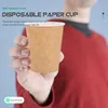 Copas descartáveis palhas 50 PCs Recipiente de água engrossa papel para bebida de café Banquet Banquet Titular