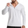 Vêtements ethniques Fitness Suit hommes demi-fermeture éclair col haut séchage rapide basket-ball à manches longues sport t-shirt moulant