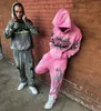 Sweats à capuche pour femmes Sweatshirts Y2k Sweat à capuche HELLSTAR Hip Hop Alphabet Graphique Imprimé Rose Surdimensionné À Capuche Hommes Femmes Harajuku Gothique Tops Streetwear 230728