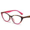 Zonnebril Dames Cat Eye Anti-blauwlicht Bril Persoonlijkheid Multi-color Frame Volledig Clear Lens Wear Computer