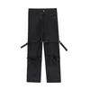 Spodnie ładunkowe Wskaźniki kolan z zamkiem błyskawicznym szary i czarny kolor dla mężczyzn prosto w lupgy, swobodne wodoodporne spodnie 292Z