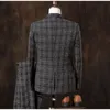 Men's Suits Blazers Men Business Formal Slim Fit Wedding Prom Suits Male Boutique Plaid Design Groom Dress Blazers Jacket Pants Vest 3 Pieces Set 230728