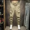 Jeans pour hommes High Street Fashion Hommes Coupe ample Multi Poches Designer Pantalon cargo décontracté Hombre Camouflage Hip Hop Joggers Salopette