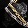 Chokers Full Iced Out Watch Heren Cubaanse Link Chain Armband Ketting Choker Bling Sieraden voor Mannen Big Gold Color Chains Hip Hop Watch Set 230728