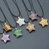 Pendant Necklaces Natural Stone Star Necklace Copper Wire Winding Rope Chain For Making DIY Charm Jewelry Party Gift 40 5cm