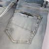 Jeans masculinos artesanais de alta qualidade Calças de grife amr jeans rasgados jeans masculinos com buracos quebrados calças skinny modernas tamanho 28-4063