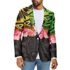 Herrdräkter polynesiska tribal hawaiian totem tatuering hawaii tryck högkvalitativ blazer affär elegant mode casual män smal kostym jacka jacka