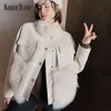 Women's Jackets Namou Drane Autumn Winter Imitation Fur Coat Female Sheep Skin Loose Slimming Young Leather 230728