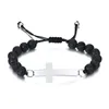 Strand Man Armband Kruis Urn Lava Armbanden As Kralen Armband. Crematie Memorial sieraden