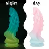 Dildos/Dongs Niedlicher weicher leuchtender Dildo Silikon Riesiger Anal Butt Plug Drachen Vagina Masturbation Saugnapf Erwachsene Sexspielzeug für Mann Frauen Paar 230728