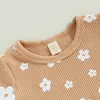 Conjuntos de roupas 0211 Lioraitiin 018M infantil bebê menina 2 peças roupas de verão manga curta malha waffle floral conjunto de shorts 230728