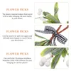 Dekorativa blommor Plastisk pannbandssimulering Mistelgrenar hängande stam med båge och vita bär