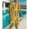 Мужские спортивные костюмы Summer Suit Fashion 2 комплекты спортивной одежды Большой размер футболка шорты ретро-пляж 3D-печата