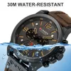 Montres-bracelets CURREN Hommes Montres Top Marque De Luxe Étanche Sport Montre-Bracelet Chronographe À Quartz Militaire En Cuir Véritable Relogio Masculino 230728