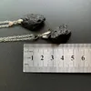 Hanger Kettingen Zwarte Meteoriet Stenen Ketting Natuurlijke Genezing Punt Koord Ketting Grafiet Meteorieten Sieraden 1pc