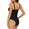 Women's Swimwear Ruffle Vintage One Piece Swimsuit Push Up Bathing Suit Ruched Tummy Control Monokini Retro Plus Size Beachwear