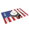 Table Runner 4/6pcs Set Mats Retro American Flag African Woman Printed Napkin Kitchen Accessories Home Party Decorative Placemats