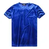 Męskie koszulki męskie Velvet Velor T-shirts Summer 2023 Okoła szyi Krótki rękawocze