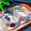 Strand Natuurlijke Mengsel Crystal Quartz Bangle Square Bead Healing Stone Mode-sieraden Gift 1pcs 12x16mm