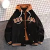 Men's Jackets High Quality Varsity Baseball Uniform Jacket Men's Autumn Trendy Brand All-match Student Hooded Jacket Plus Size Coats Women 230728