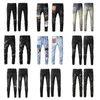 Jeans Masculino Designer Jeans Desgastado Skinny Cowboy Jeans Rock Revival Calças Retas Magras Elásticas Calças Denim Fit Moto
