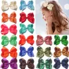20 Colors Candy Color 8 Inch Baby Ribbon Bow Christmas Decorations Hairpin Clips Girls Large Bowknot Barrette Kids Hairbows Kids Hair Accessories