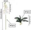 Dekorativa blommor kransar 32 "konstgjord fjäril orkidé falska phalaenopsis blommor 6 st konstgjorda orkidéstamväxter för bröllop hem dekoration 230728