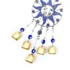 Keychains Turkish Blue Eyes Wind Chimes Wall Hanging Alloy Sun Moon Glass Beads Furniture For Pendant Vintage Car Amulets Garden Ornament