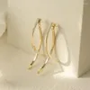 Studörhängen mode gyllene enkla geometriska korsningsbågar örhängen flickor punk båge för kvinnor 2023 trendig temperament bijoux gåva