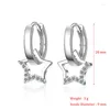 Hoop Earrings Cute Star Tiny For Women Shiny Micro Crystal Minimal Huggies Combined Earring Accessory Female Trendy Ear Jewelry