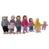 Tools Workshop 7pcs / set Happy House Family Dolls Figure in legno Personaggi vestiti Ragazze per bambini Bambini adorabili che fingono giocattoli 230729