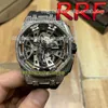 Eternity Watches RFF 26421 Skeleton Black Dial Diamond inlay Bezel 904L Steel Case Japan VK Quartz chronograaf herenhorloge Rubber S204P