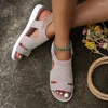 Vatten 296 Sandaler Diamond Buckle Bekväm platt botten 2024 Summer Women's Breattable Elastic Fashion Beach Shoes
