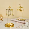 Candle Holders Carousel Golden Holder Tray Metal dekoracyjny świąteczny deckree nordyckie dekoracje domu