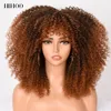 cosplay s 16'short Hair Afro kinky curly with bangs for black lolita lolita minthetic natural gluely brown blonde 230728