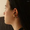 Backs Earrings Timeless Wonder Fancy Geo Agate Clip For Women Designer Jewelry Fake Piercing Gift Top Korean Cute Ins Versatile 3322