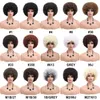 Cosplay s Afro Kinky Curly With Bangs Short Africain Cheveux Synthétiques Pour Les Femmes Noires Ombre Sans Colle Naturel 230728