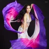 Stage Wear Top Gradient Color Belly Dance Voiles 250 110cm Hand Throw Scarf Shawl Dancer Accessoire Adulte Multi Bellydance Veil